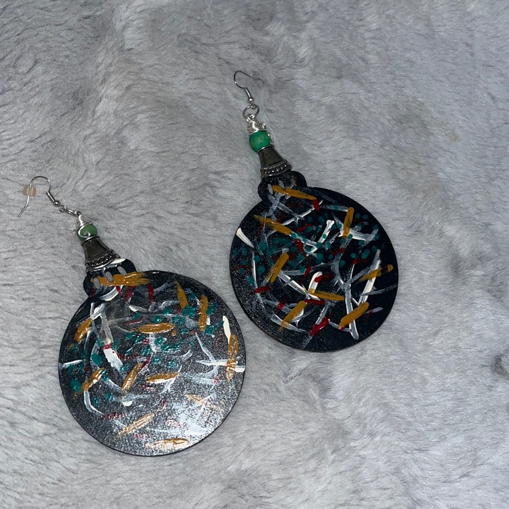 Handmade wood earrings -